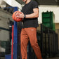 Men's Black Textured Track Pants – Straight Fit