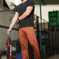 Men's Brown Textured Track Pants – Straight Fit