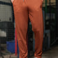 Men's Brown Textured Track Pants – Straight Fit