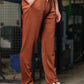 Men's Brown Textured Track Pants – Straight Fit