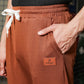 Men's Brown Textured Track Pants – Straight Fit