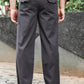 Men's Dark Grey Casual Trousers – Relaxed Straight Fit Pants