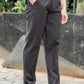 Men's Dark Grey Casual Trousers – Relaxed Straight Fit Pants