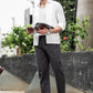 Men's Dark Grey Casual Trousers – Relaxed Straight Fit Pants