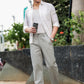 Men's Green Casual Trousers – Relaxed Straight Fit Pants