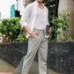 Men's Light Grey Casual Trousers – Relaxed Straight Fit Pants