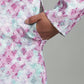 Men’s Pink Geometric Printed Textured Kurta