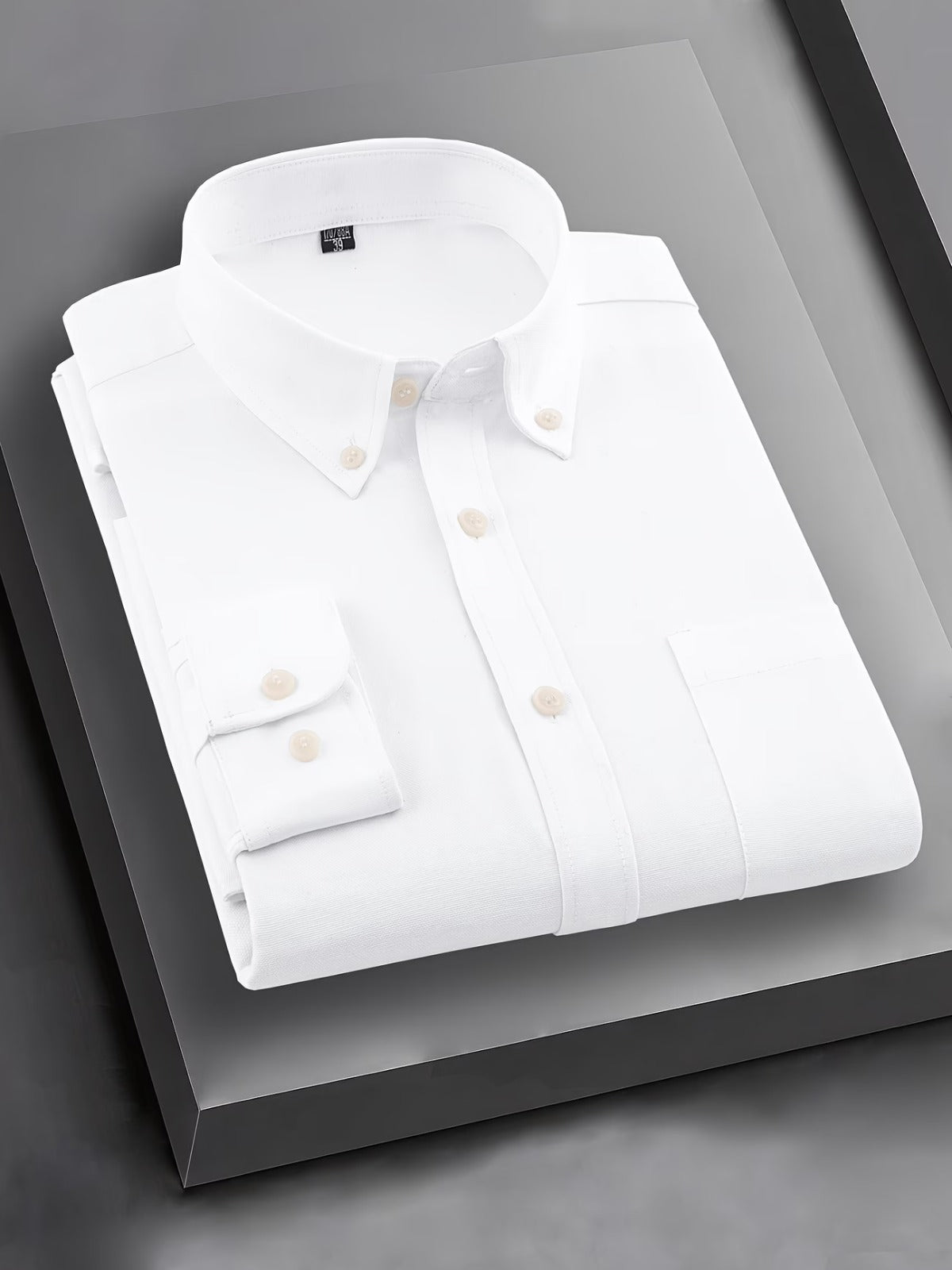Men’s White Solid Full Sleeve Button-Down Casual Shirt
