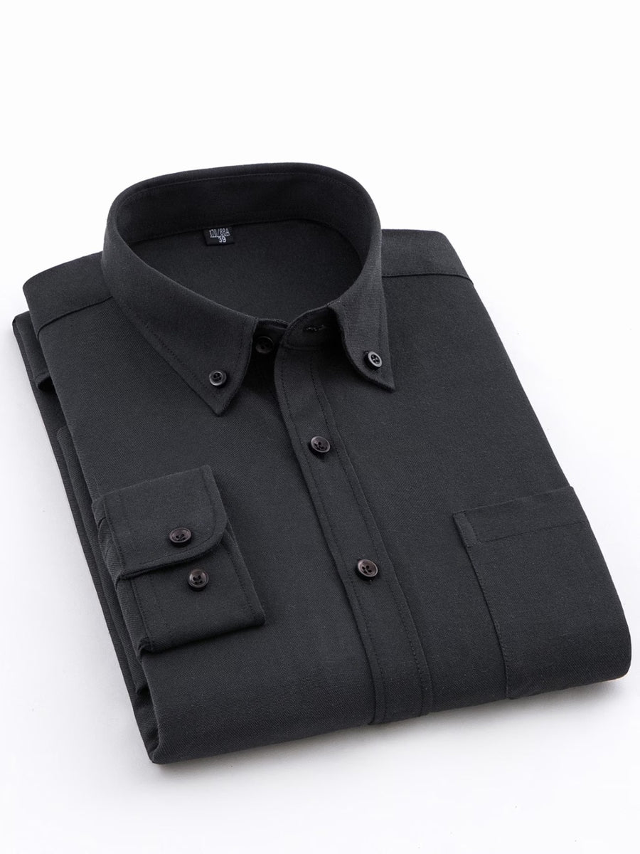 Men’s Black Solid Full Sleeve Button Down Casual Shirt