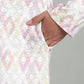 Men’s Light Pink Geometric Printed Textured Kurta