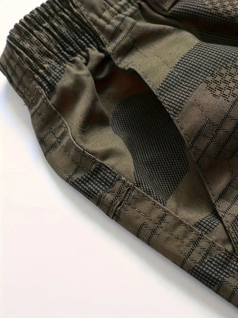 Men’s Green Camo Utility Cargo Shorts