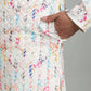 Men’s Multicolour Printed Textured Kurta