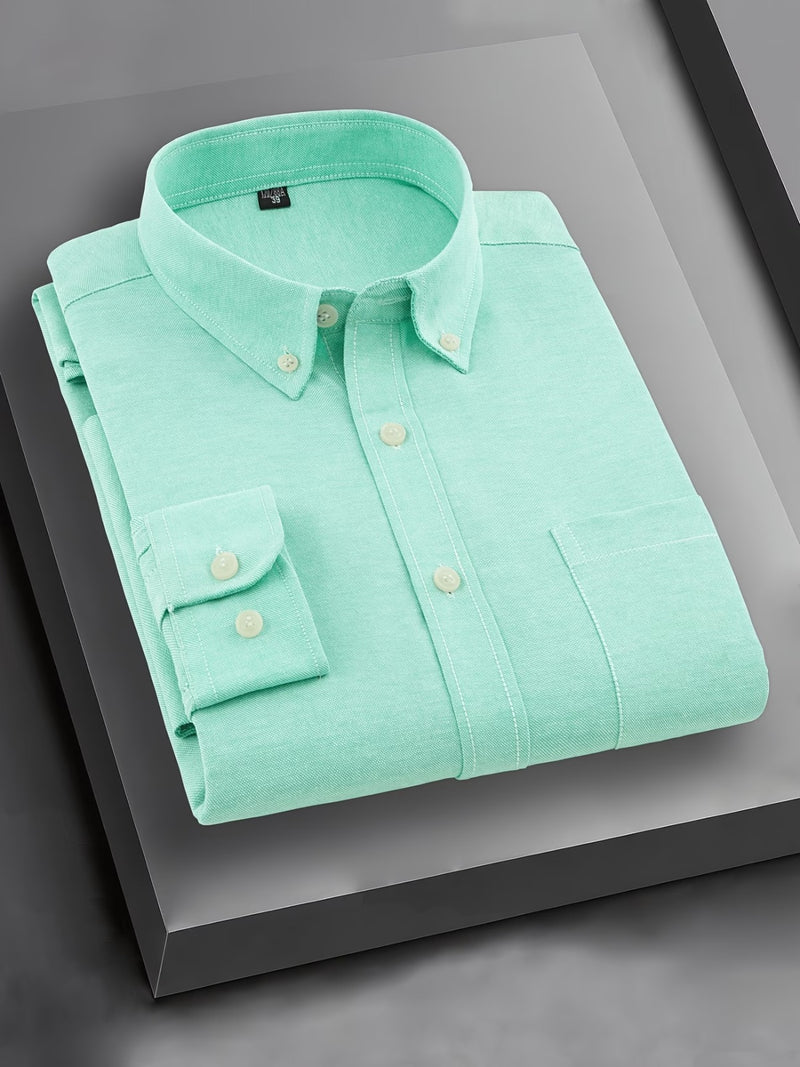 Men’s Green Solid Full Sleeve Button Down Casual Shirt