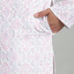Men’s Red Ethnic Printed Textured Kurta