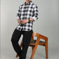 Men’s Black & White Checked Casual Shirt – Premium Plaid Full Sleeve Shirt
