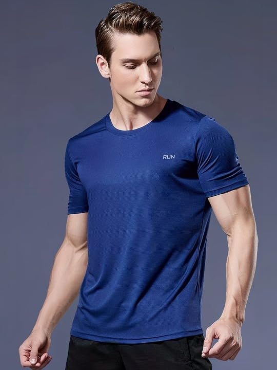 Men's Navy Blue Dry Fit Sports T-Shirt