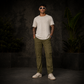 Men’s Green Cargo Pants – Relaxed Fit Utility Streetwear Trousers