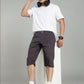 Men’s Grey Utility Capri Shorts – Relaxed Fit Casual Below Knee Shorts