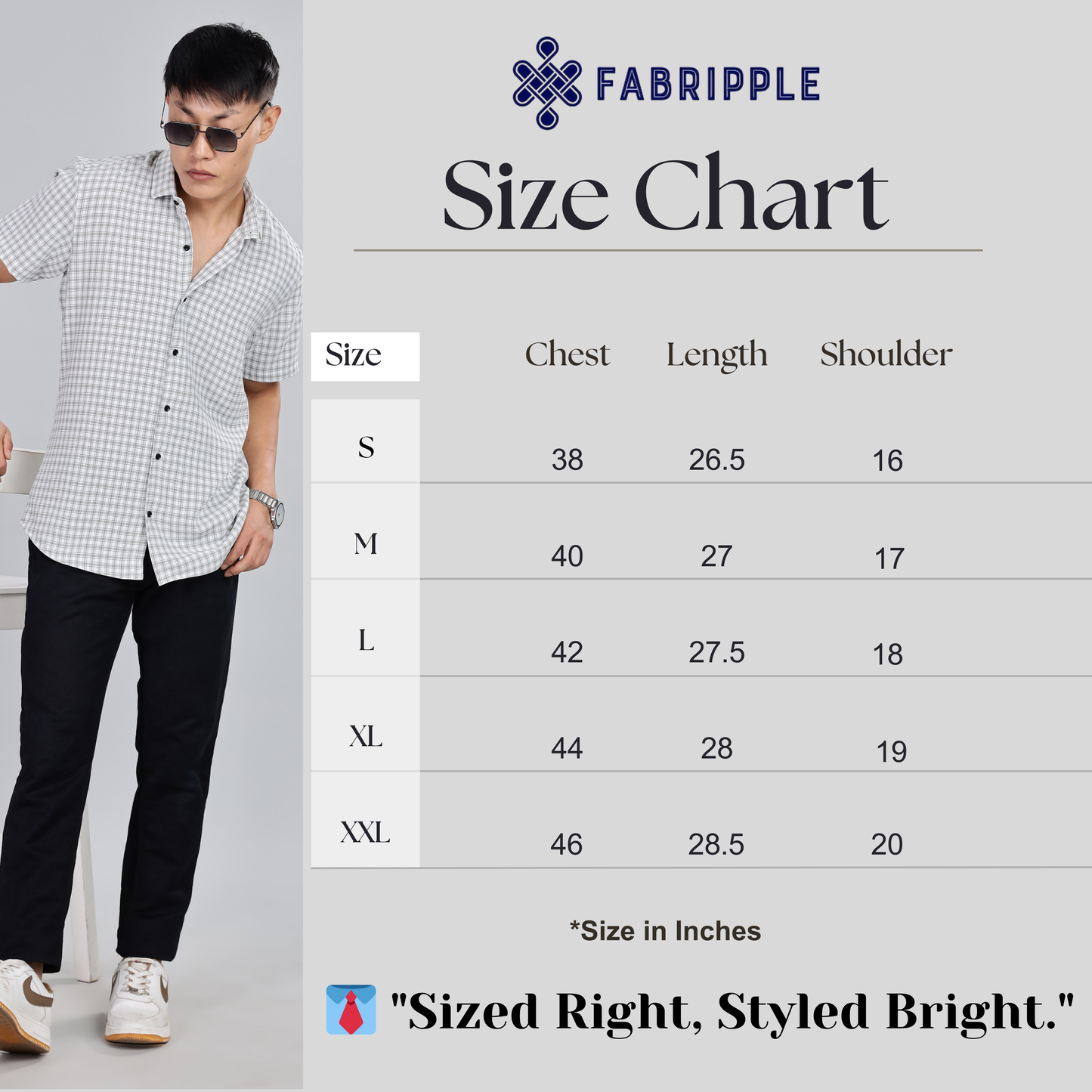 Men’s Premium Checked Shirt – GREY | Long Sleeve Comfort Fit