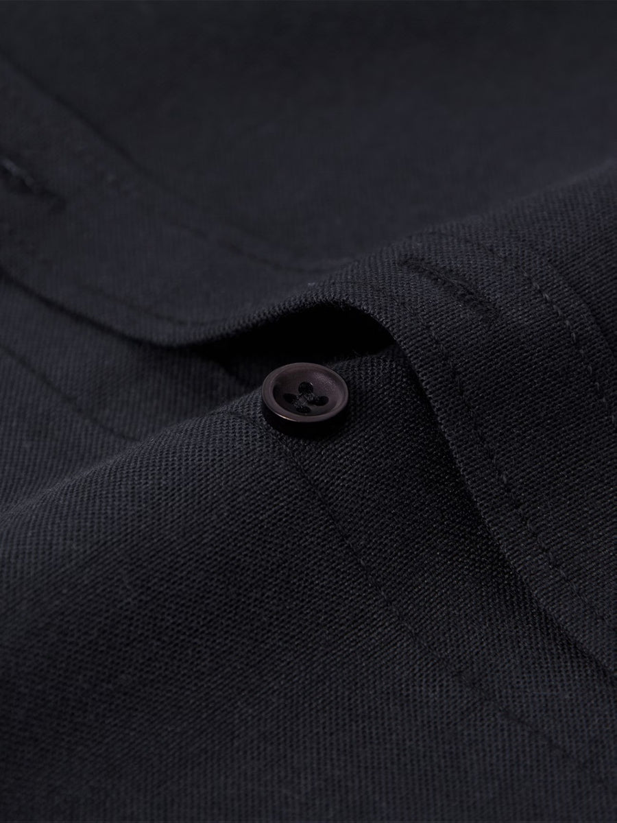 Men’s Black Solid Full Sleeve Button Down Casual Shirt
