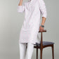 Men’s Red Ethnic Printed Textured Kurta