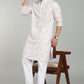 Men’s Rani Pink Ethnic Printed Textured Kurta