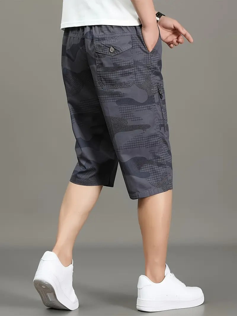 Men’s Navy Camo Utility Cargo Shorts