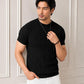 Men's Beige Textured Knitted T-Shirt