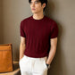 Men's Beige Textured Knitted T-Shirt