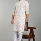 Men’s Multicolour Printed Textured Kurta