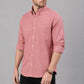 Men’s Pink Solid Full Sleeve Button Down Casual Shirt