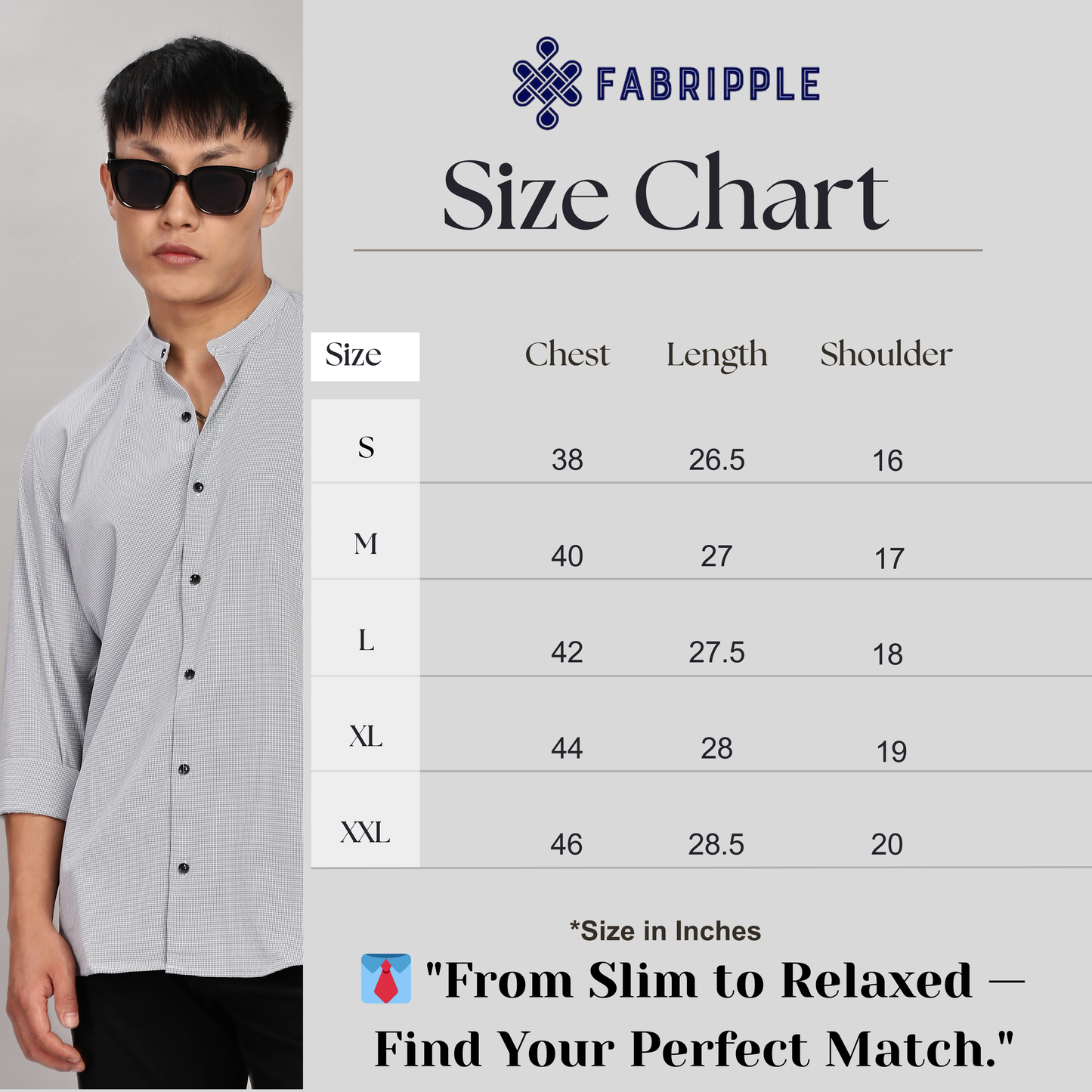Men's Casual Mandarin Collar Shirt(Grey) – Premium Cotton Blend