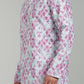Men’s Pink Geometric Printed Textured Kurta