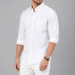 Men’s White Solid Full Sleeve Button-Down Casual Shirt