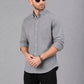 Men’s Grey Solid Full Sleeve Button Down Casual Shirt