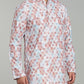 Men’s Brown Geometric Printed Textured Kurta