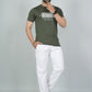 Men’s White Los Angeles Printed Textured T-Shirt