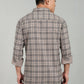 Men’s Beige Checked Casual Shirt – Premium Plaid Full Sleeve Shirt