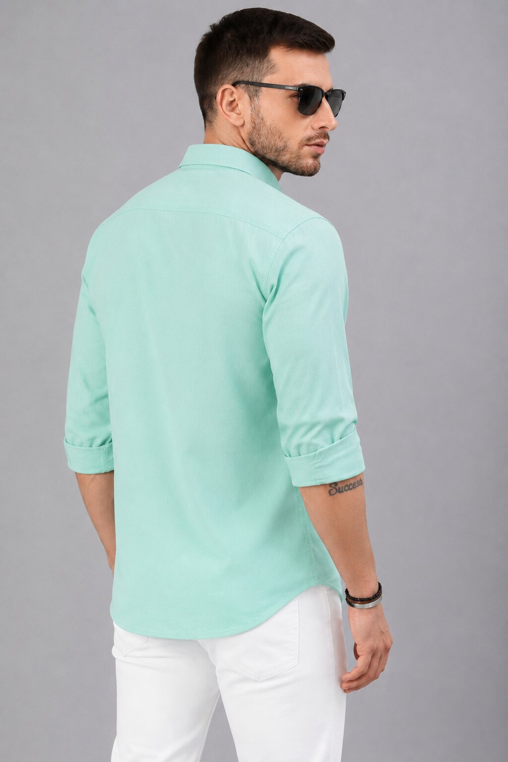 Men’s Green Solid Full Sleeve Button Down Casual Shirt