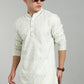 Men’s Yellow Ethnic Printed Textured Kurta