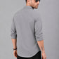 Men’s Grey Solid Full Sleeve Button Down Casual Shirt