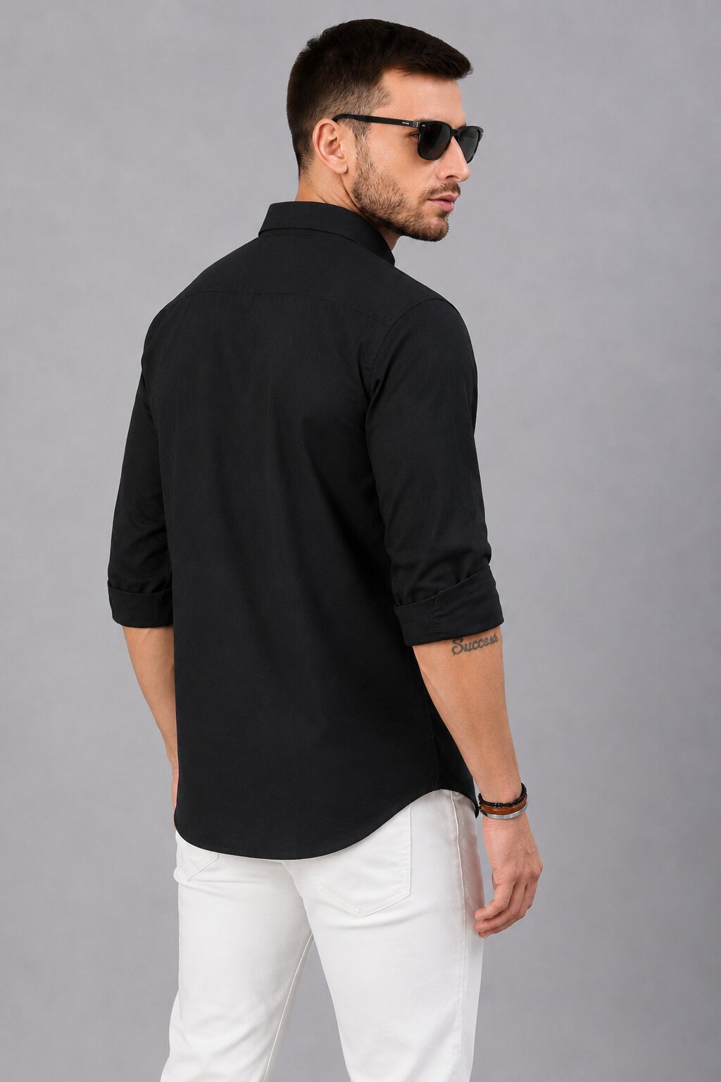 Men’s Black Solid Full Sleeve Button Down Casual Shirt