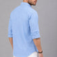 Men’s Sky Blue Solid Full Sleeve Button-Down Casual Shirt