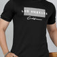 Men’s Black Los Angeles Printed Textured T-Shirt