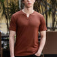 Men's Grey Waffle Knit V-Notch Neck T-Shirt