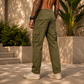 Men’s Green Cargo Pants – Relaxed Fit Utility Streetwear Trousers