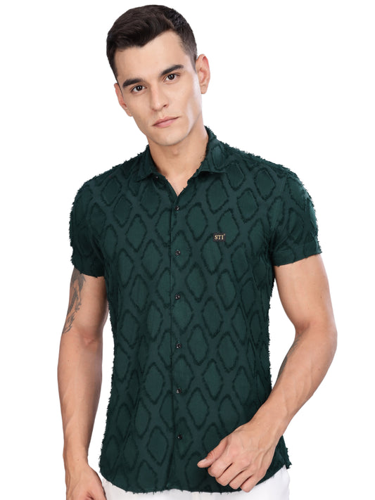 Green Premium Textured Pattern Shirt