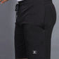 Men’s Black Textured Gym Shorts – Stretch Activewear Shorts