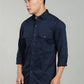 Navy Blue Utility Casual Shirt for Men | Premium Full Sleeve Shirt
