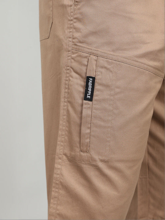 Men’s Khaki Utility Capri Shorts – Relaxed Fit Casual Below Knee Shorts